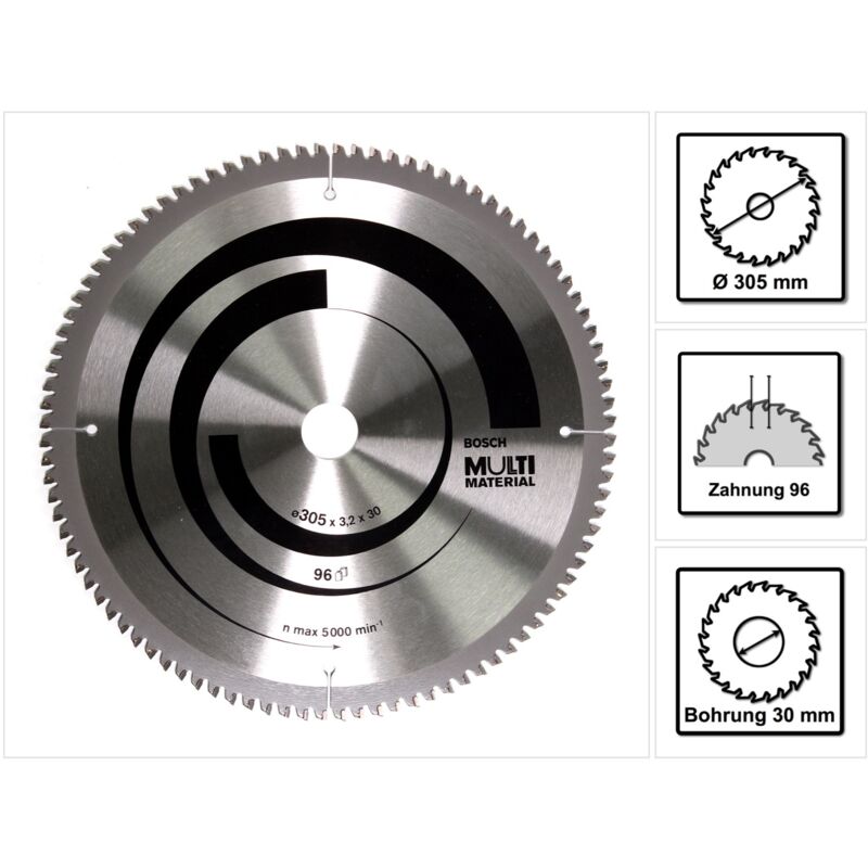 Bosch - Lama per sega circolare Multi Material ø 30mm - 305X30X3,2 - 2 608 640 453