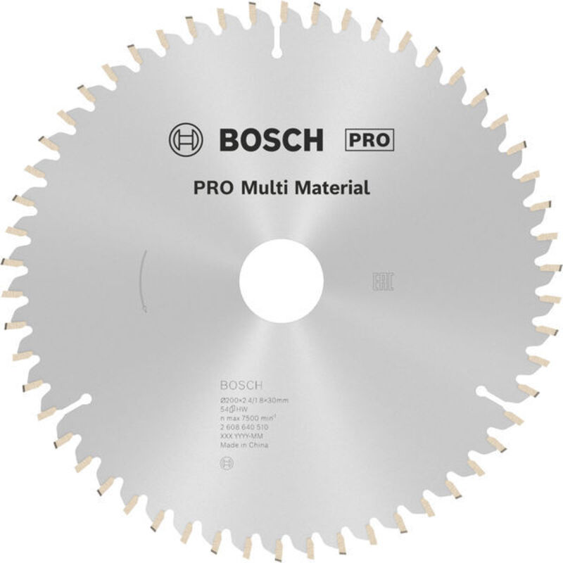 Professional 2 608 640 510- Blade de lama circolare Multi Material 200 x 30 2,4 mm, 54 (conf. 1) - Bosch