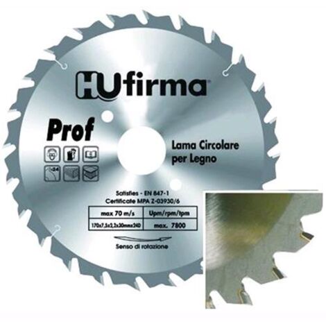 Lama Circolare Hu-Firma Legno 60 Denti Widia F30/25-250