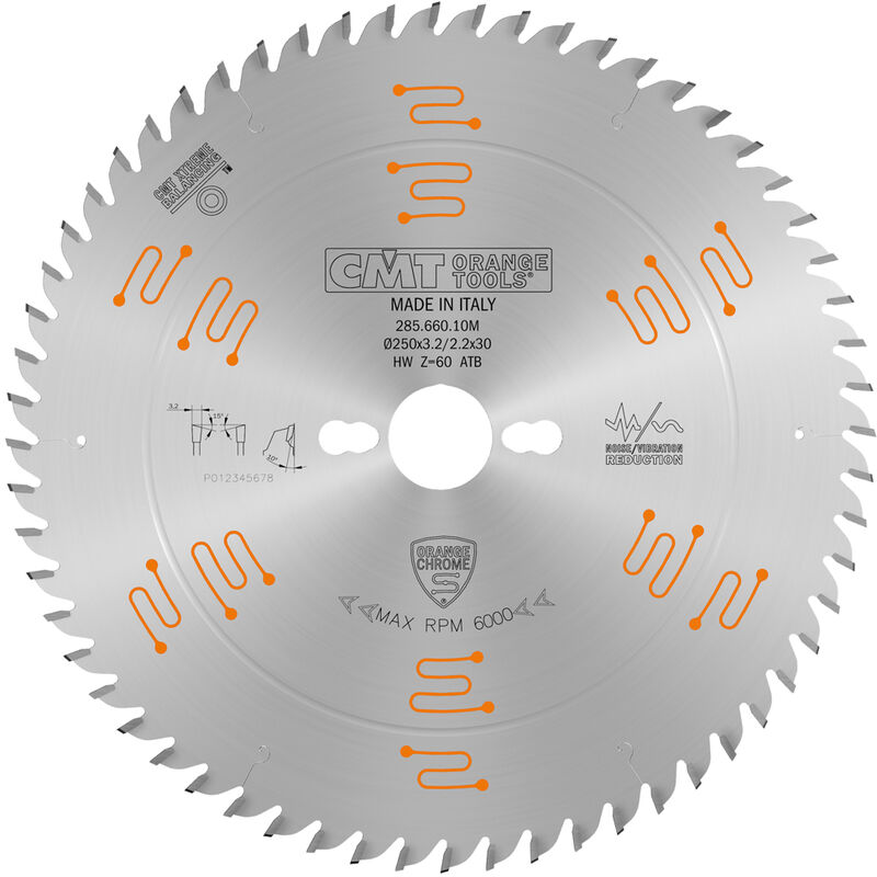 Image of CMT - 285.660.10M lama circolare chrome hw 250x3.2/2.2x30 Z60 10ATB