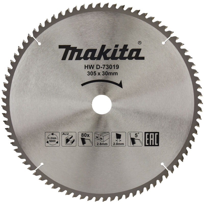 Lama circolare in metallo duro Makita TCT 305 x 30 mm - 80 denti - alluminio