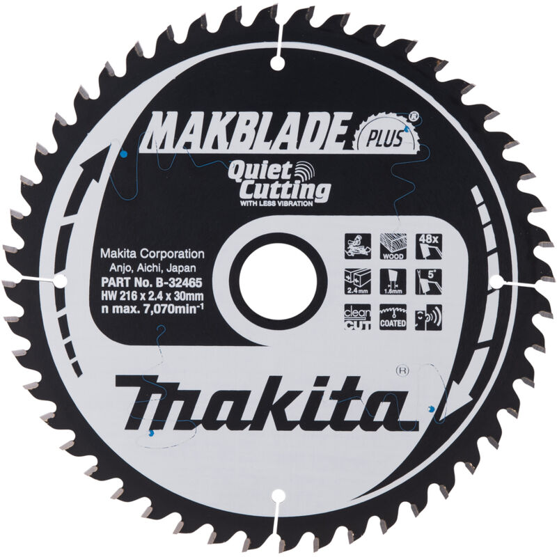 Lama circolare Makita, MAKBLADE PLUS 216 x 30 mm - 48 denti - legno