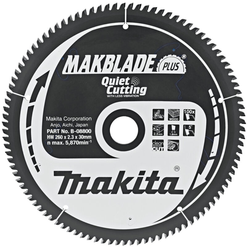 Lama circolare Makita, MAKBLADE PLUS 260 x 30 mm - 100 denti