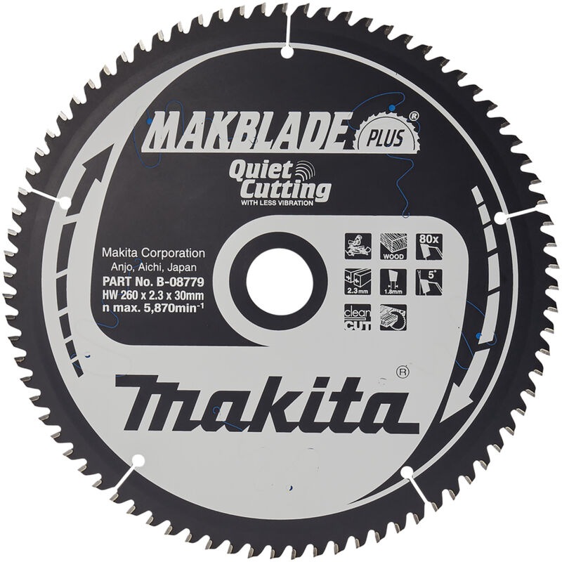 Lama circolare Makita, MAKBLADE PLUS 260 x 30 mm - 80 denti