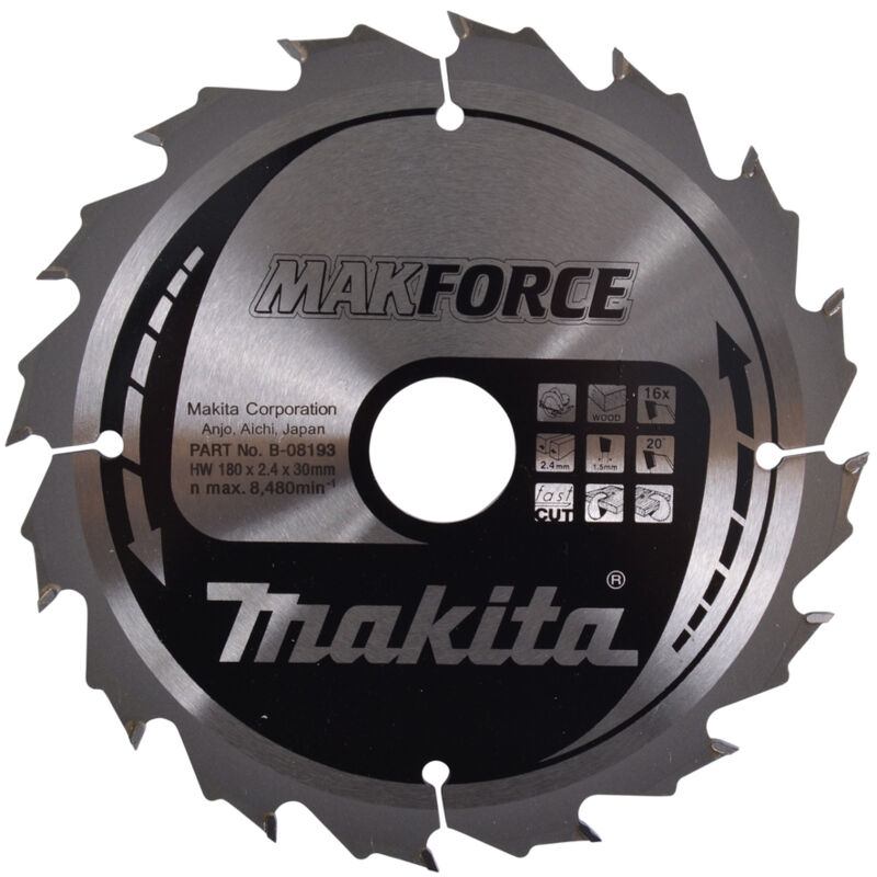 Lama circolare Makita, MAKFORCE 180 x 30 mm - 16 denti
