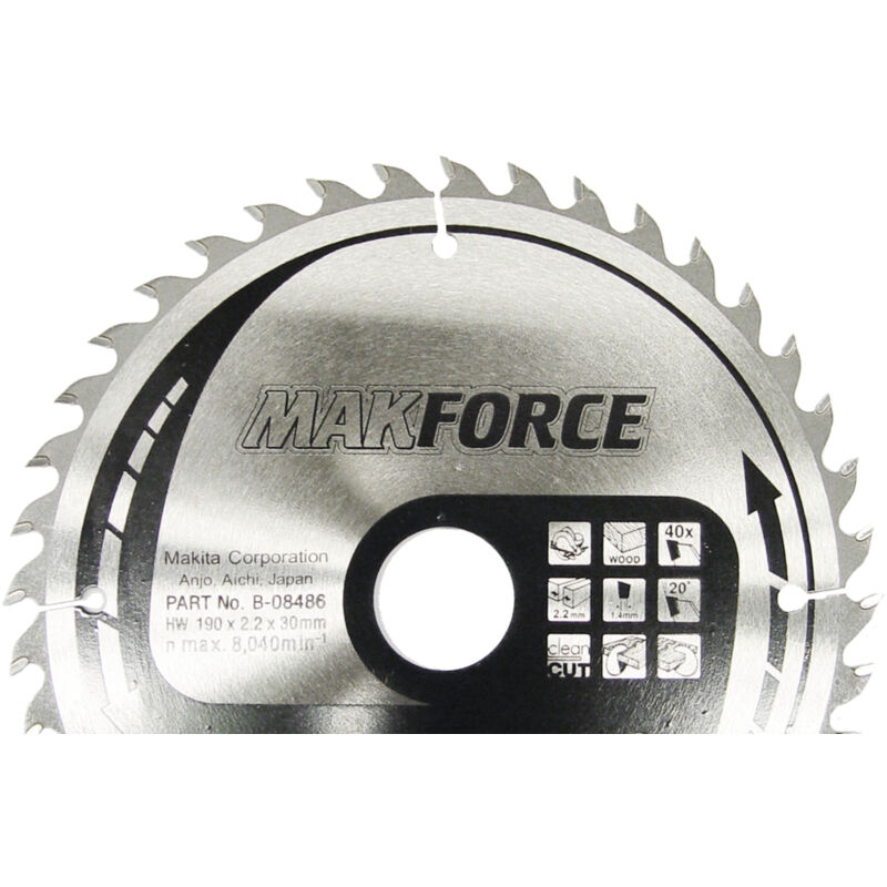 Lama circolare Makita, MAKFORCE 180 x 30 mm - 40 denti