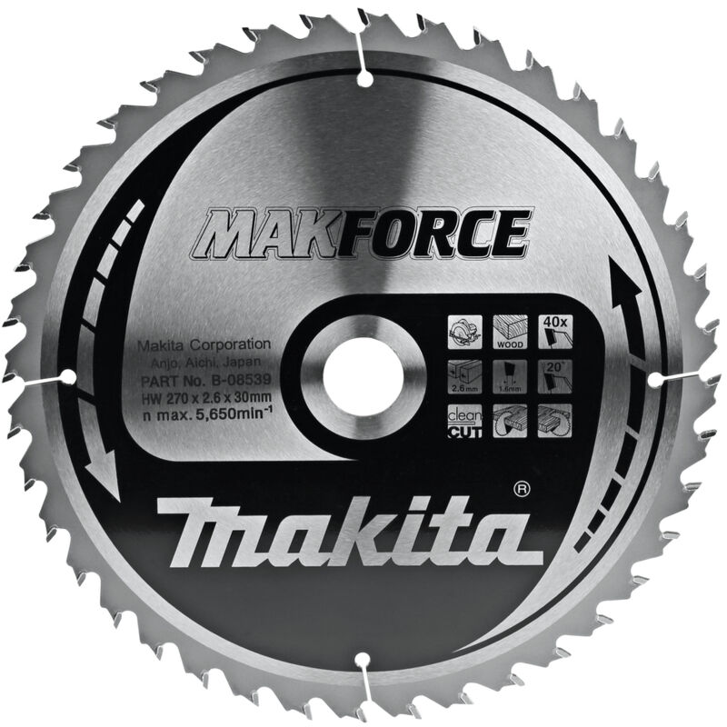 Lama circolare Makita, MAKFORCE 270 x 30 mm - 40 denti