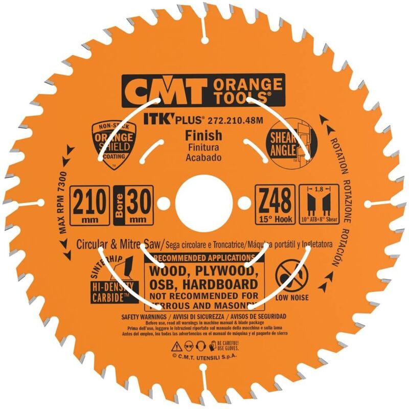 CMT - Orange Tools 272.210.48M Lama Circolare Itk-Plus per Taglio Traverso Vena, Arancio