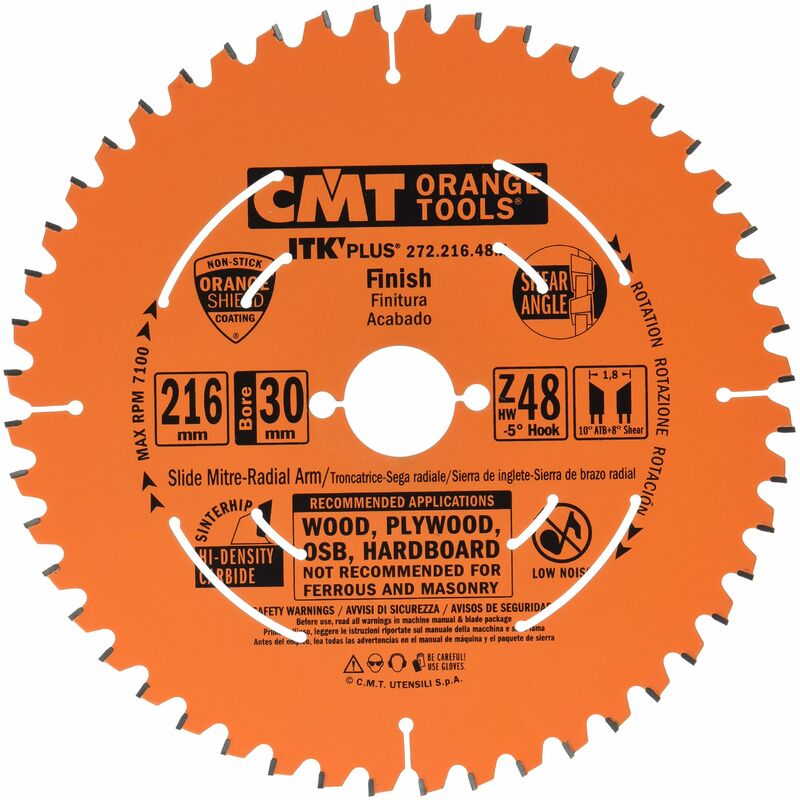 CMT - 272.216.48M Lama Circolare Itk-Plus per Taglio Traverso Vena, Arancio