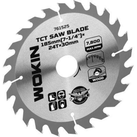 LAMA CIRCOLARE X LEGNO 761545 WOKIN - MM 185X30 DENTI 40 - 1 pezzo
