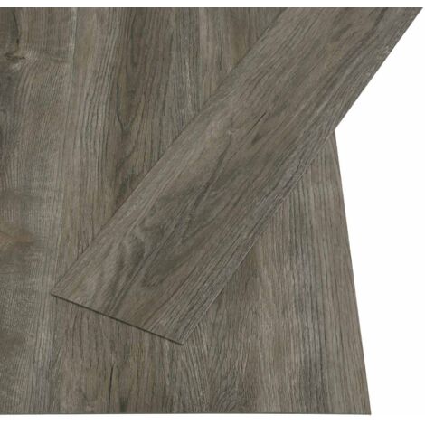 Lama de Suelo Autoadhesiva 32 pcs Gris y marrón 4,46 m² PVC