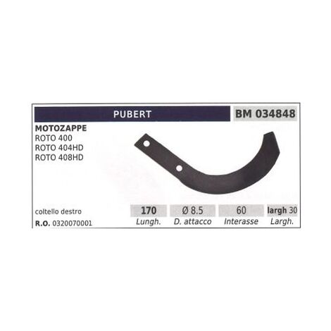 Lama destro fresa per motozappa motocoltivatore ROTO 400 PUBERT