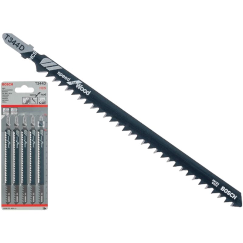 Lama di ricambio per seghetto alternativo taglio legno T 344 D BOSH confezione 5 pezzi