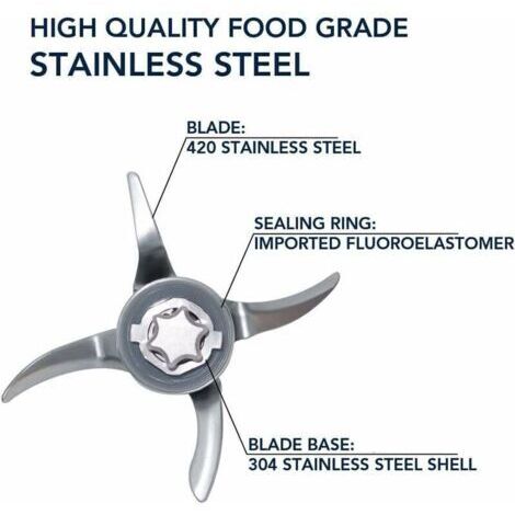 Lama di ricambio per Vorwerk Thermomix TM31 - con robot da cucina Vorwerk Thermomix TM31, accessori per robot da cucina Thermomix, acciaio inossidabile, guarnizione inclusa