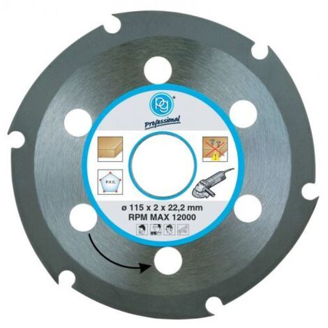 LAMA Disco PER LEGNO e PVC 115 mm per SMERIGLIATRICE Poggi mod. 419.90