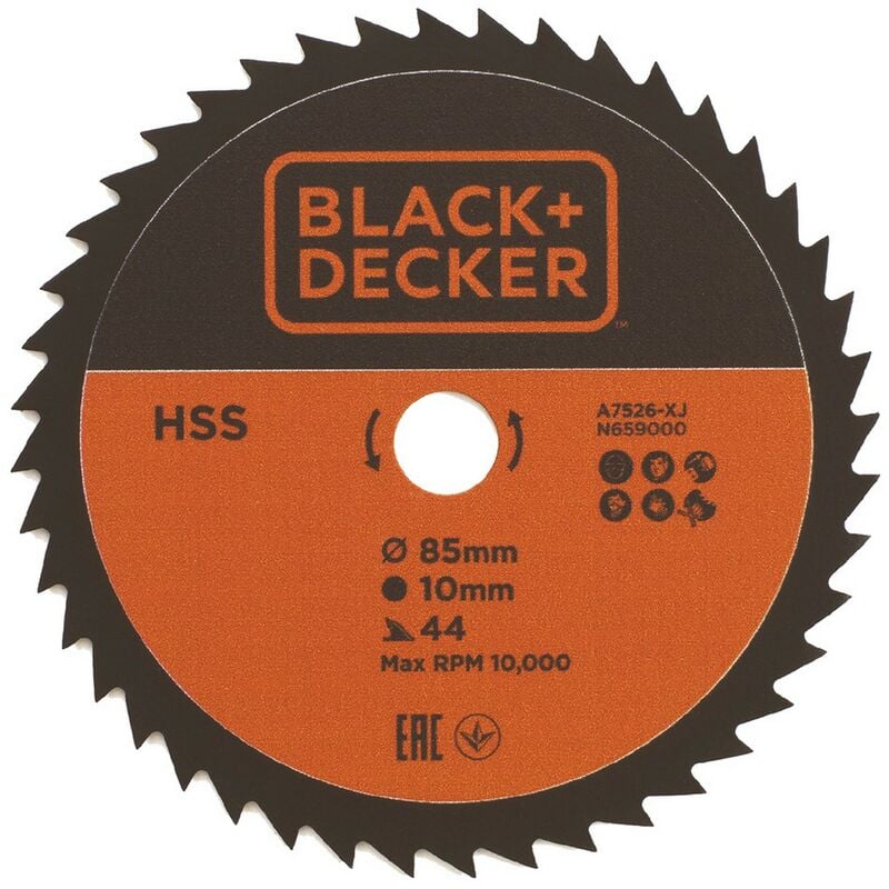 Image of Black&decker - lama hss per mini sega circolare ø 85 mm foro 10 mm - 44 denti