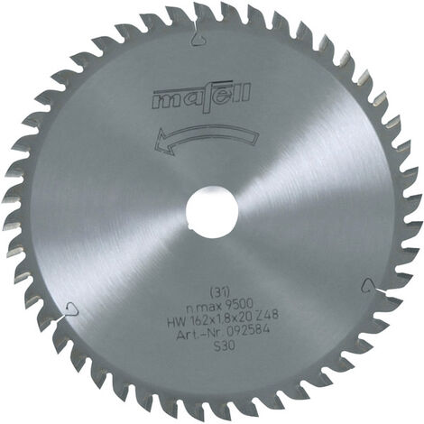 Lama in metallo duro HM MAFELL Z48 a denti alternati 162x1,2 / 1,8x20 mm - 92584