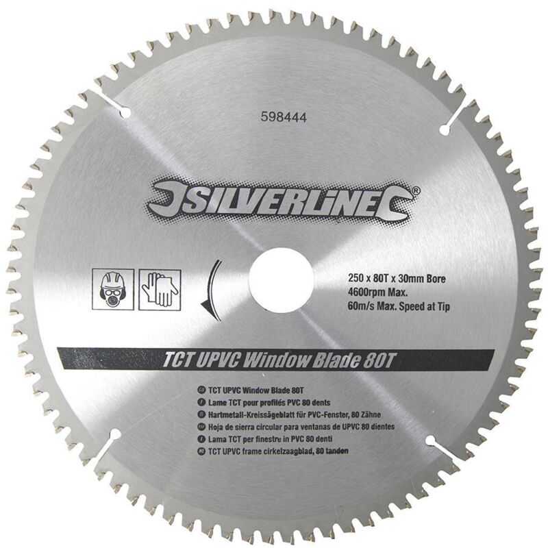 Lama tct per finestre in pvc 80 denti 250 x 30 mm