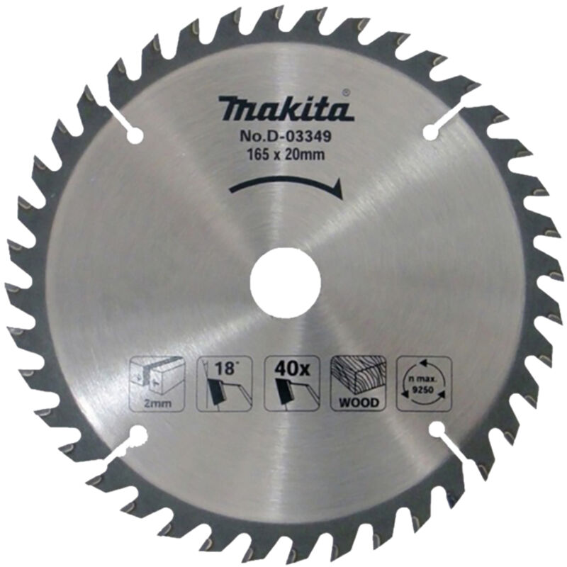 D-03349 Lama Sega Circolare Standard t.c.t. 165x20mm 40T Legno - Makita