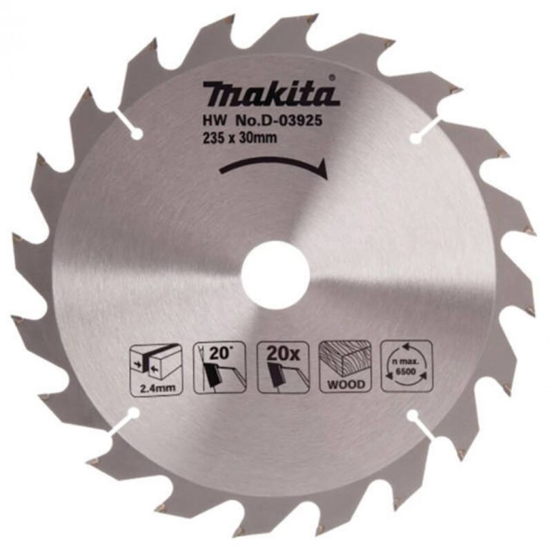 Makita - D-03925 Lama Sega Circolare Standard t.c.t. 235x30mm 20T Legno
