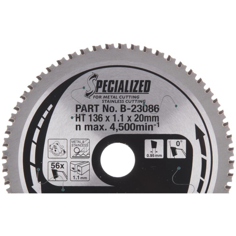 Lama Makita per acciaio inox 136 x 20 mm - 56 denti