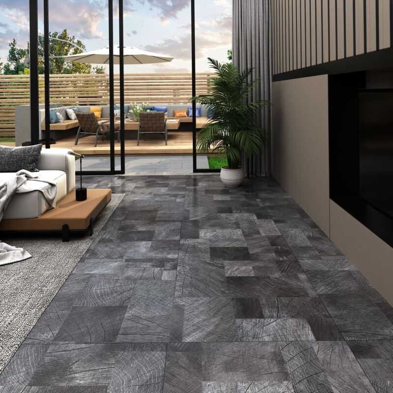 

Youthup - Lama para suelo PVC autoadhesiva gris estructura madera 5,11 m² - Gris