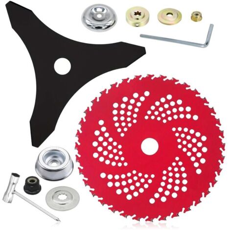 Lama per decespugliatore in carburo di tungsteno da 9" x 36 denti e lama per decespugliatore da 10" x 3 denti, lama rotonda in acciaio al carbonio con kit adattatore