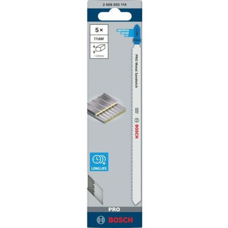 LAMA PER SEGA A PANINO BOSCH T PRO METAL T718BF 180 mm / 5 pz.
