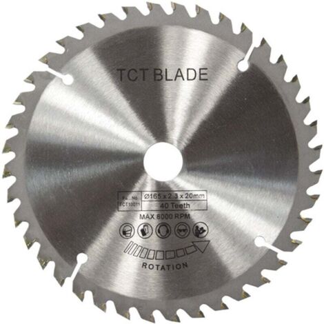 Lama per sega circolare a 60 denti Lame per sega circolare da 165 mm Lama per sega circolare TCT argento per il taglio di rame, ferro, alluminio, plastica e legno