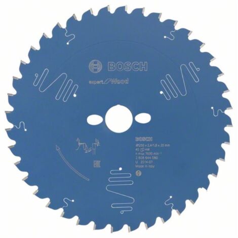 Lama per sega circolare Expert for Wood AD 250mm Z.40, trapano 30mm, taglio W.2.4mm