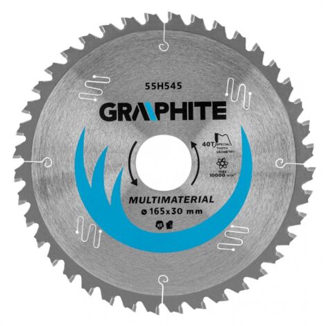 Lama per sega circolare graphite 55h545 165 mm 40 denti