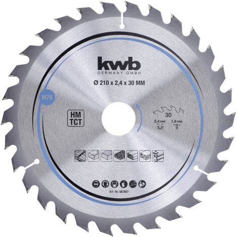 Lama per sega circolare kwb 587857 carburo 210 mm 30 denti