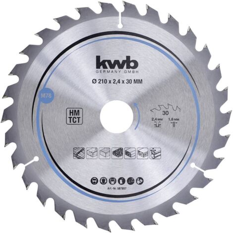 Lama per sega circolare kwb 587857 carburo 210 mm 30 denti
