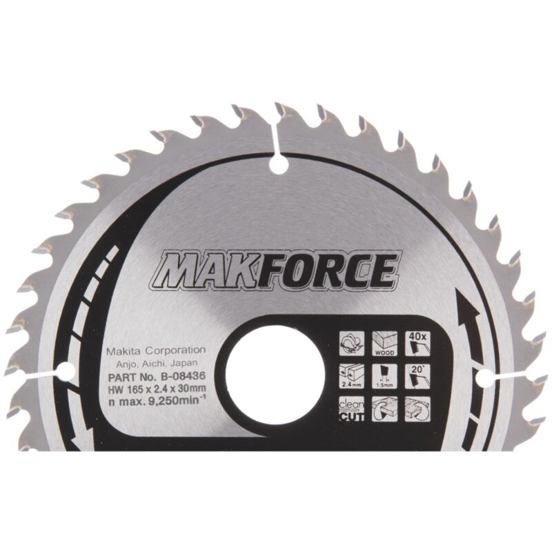 Lama per sega circolare Makita, MAKFORCE 165 x 30 mm - 40 denti
