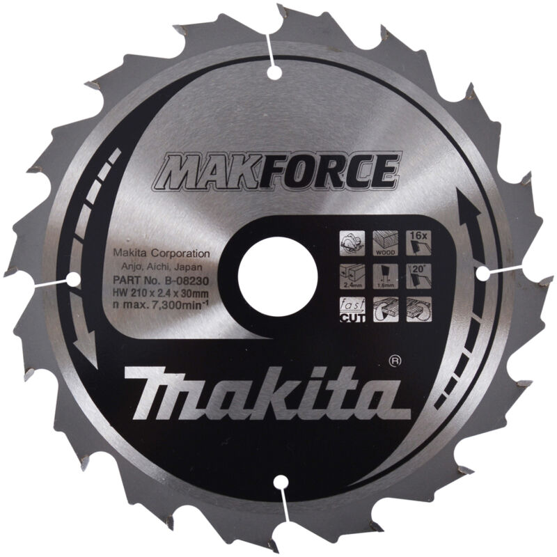 Lama per sega circolare Makita, MAKFORCE 210 x 30 mm - 16 denti