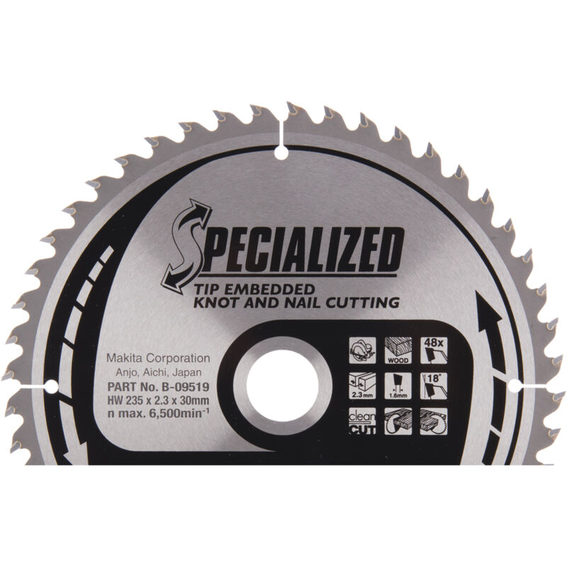 Makita - Lama per sega circolare tagliente incassato 235 x 30 mm - 48 denti