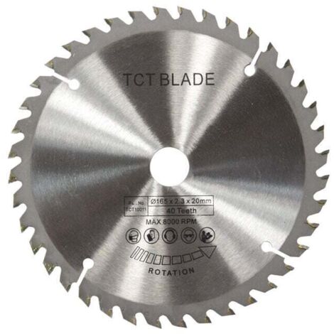 Lama per sega circolare TCT da 165 mm, disco da taglio rotante in argento per il taglio del legno, 40 denti - TRIMEC