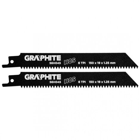 Lama per sega graphite 56h045 HCS 150 mm 6 TPI 2 pezzi