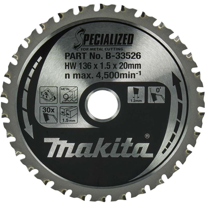 Makita - Accessori - Lama per metallo 136x20 mm, 30 denti B-33526