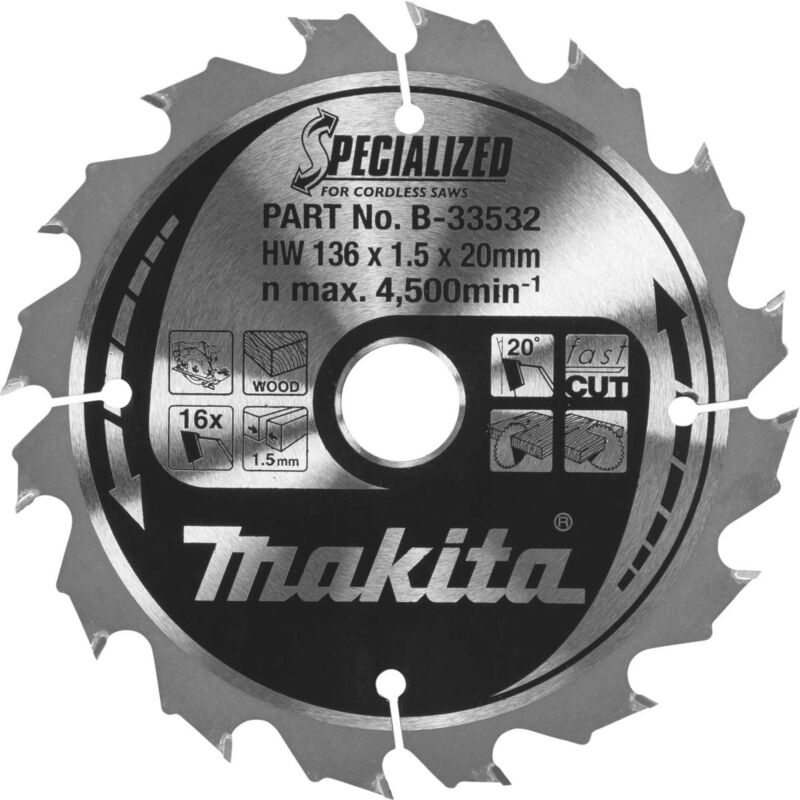 B-33532 Lama specializzata 136x20x16Z - Makita