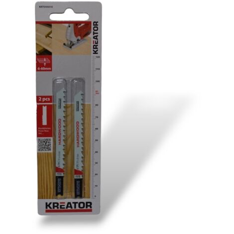 Lama per seghetto alternativo in legno duro a forma di U (passo 4 mm - 100 mm) - 2 pezzi Kreator