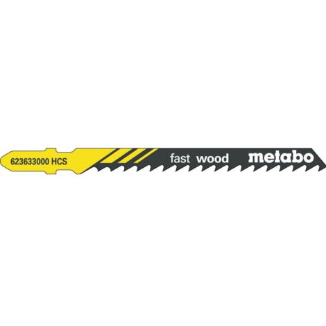 Lama per seghetto alternativo per legno duro, lunghezza 74 mm, passo denti 4 mm, HCS, chiuso, con manico, 3 pezzi