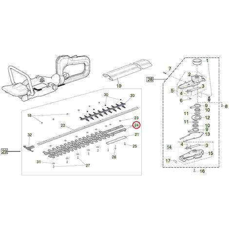 Lama singola ORIGINALE ACTIVE tagliasiepi modelli H24 036774