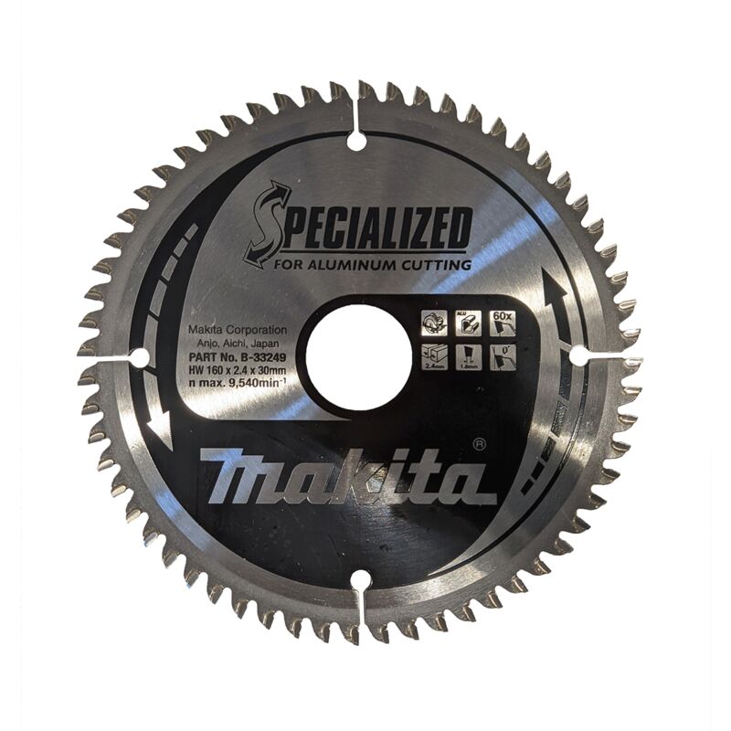 Makita - lama specialized per alluminio 160MM foro 30mm 60 denti B-33249