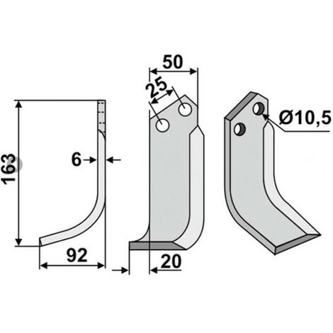 Lama zappa motocoltivatore motozappa fresa compatibile 350-112 BERTOLINI Sx 163