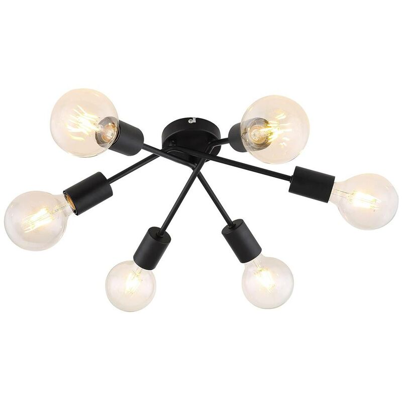 Image of Rabalux - Lampada da soffitto Lamar Black E27 6x max 40W l: 15.5 cm b: 38 cm h: 15.5 cm dimmerabile