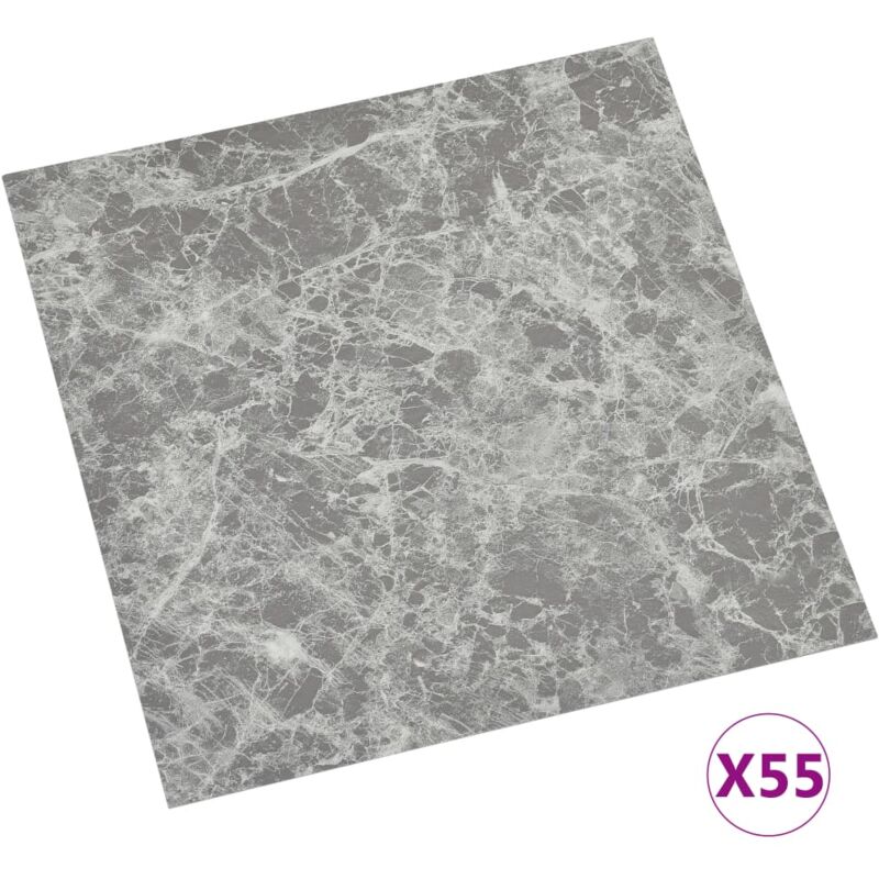 

Lamas de suelo autoadhesivas 55 uds PVC 5,11 m² gris hormigón - Gris - Vidaxl