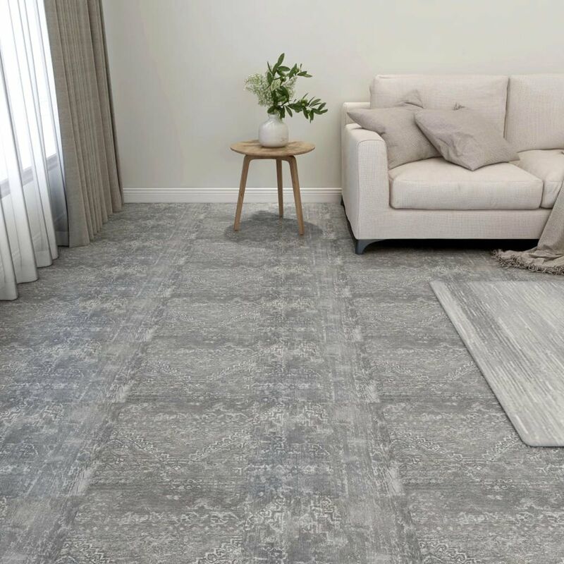 

Lamas de suelo autoadhesivas 55 uds PVC 5,11 m² gris hormigon