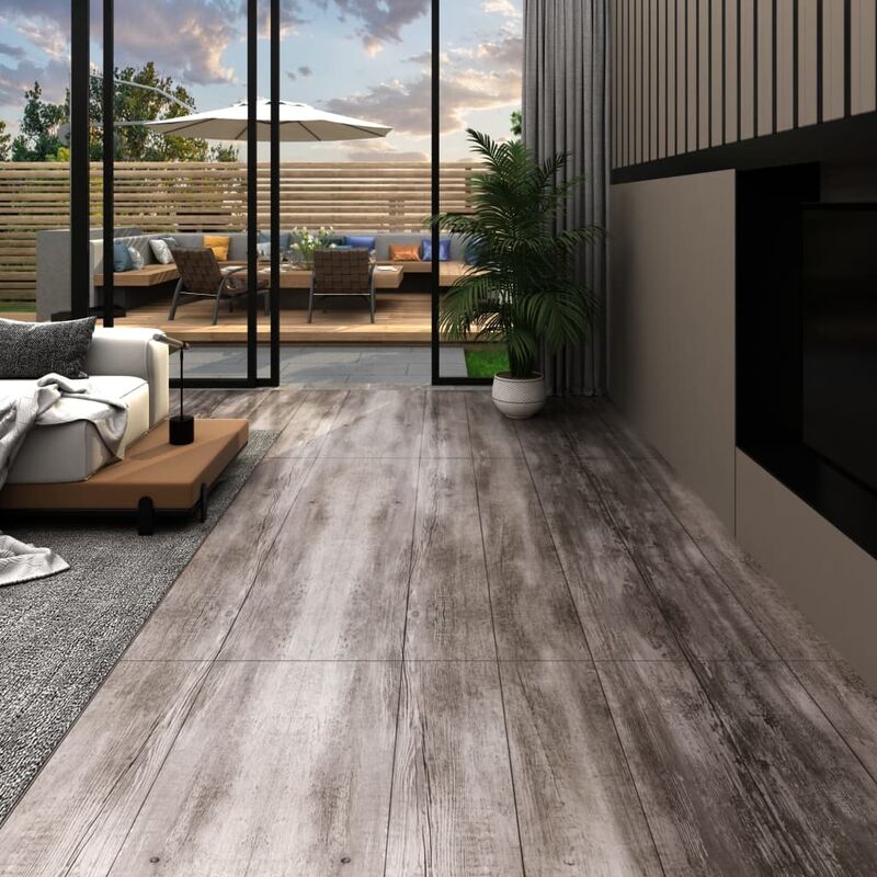 

Lamas de suelo PVC autoadhesivas marron madera mate 5,02m² 2mm