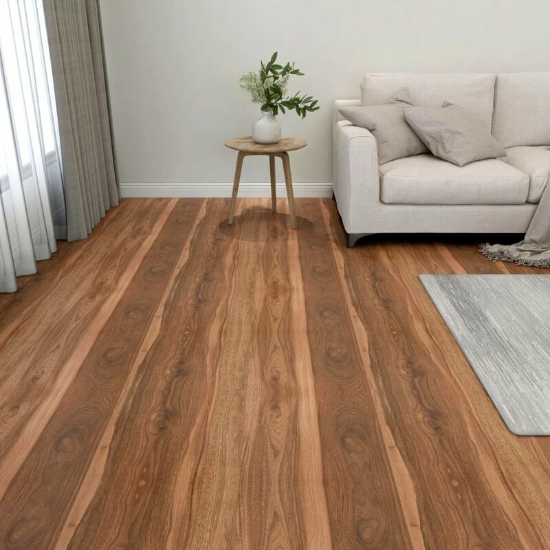 

Lamas para suelo autoadhesivas 55 uds PVC 5,11 m² marron